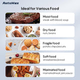 Fully Automatic Vacuum Sealer-Effortless Operation, 95Kpa Powerful Food Vacuum Sealer Machine with 2 Rolls Bags, Dry & Wet/Bag Cutter/External Vacuum, Silver Black FRESKO