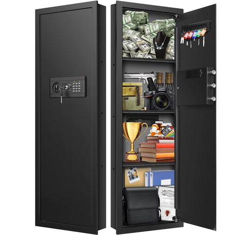 GHJGAGE 43.5" Tall Fireproof Wall Safe Between Stud, Heavy Duty Flush In Wall Safe With Digital Keypad & Removable Shelf, Hidden Gun Safe, Security Home Wall Safes For Storage Firearms Money Medicine GHJGAGE