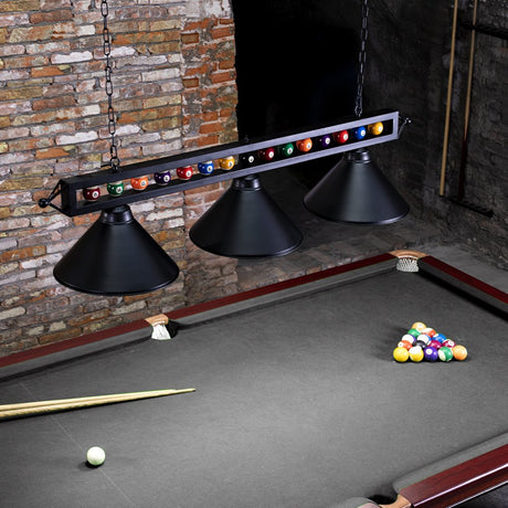 Wellmet 3 Light Billiard Pool Table Lights, 59" Pool Table Lighting for 7'-8' Table, Modern Kitchen Island Pendant Light with Matte Metal Shade, Billiard Light Fixture for Pool Table, Game Room Wellmet