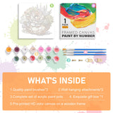Framed Paint by Numbers Kit for Adults Beginners & Kids Ages 8-12, Sunflower Acrylic Easy Paint by Number with Frame, Watercolor Paint by Number Kits on Canvas Framed (10 * 10 Inch, without Easel) Offito
