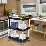 ANRYAGF Utility Carts with Wheels, 3 Tier Rolling Cart with Wheels, Kitchen Food Cart on Wheels, Heavy Duty Cart 510 lbs Capacity, Lockable Wheels, Rubber Hammer, 16.9" D x 31.5" W x 39.5" H ANRYAGF