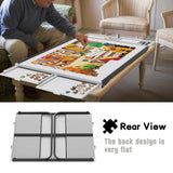 Puzzle Table 1500pcs,Jigsaw Puzzle Table Metal,Puzzle Table with Drawers,Puzzle Board with Legs,Grey and Black Color,Puzzle Tables for Adults with Drawers,Jigsaw Puzzle Board with Drawers Doerpuz