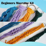 Ewparts Macrame Plant Hanger Kit with Instruction Book Tutorials Metal Rings 4mm Macrame Cord Green/Purple/Orange/Blue Pre-Cutted for Making 4 Macrame Plant Hangers Macrame Kit for Adults Beginners Ewparts