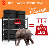 32" W Garage Shelving, 1500LBS Garage Storage Shelves Heavy Duty Industrial Shelving Unit, 3 Tier Adjustable Metal Shelving for Basement, Shop, Warehouse, 32" W x 16" D x 32" H Umeiga