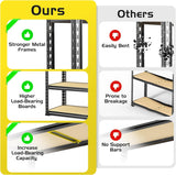 TigerParty 2050LBS Heavy Duty Garage Shelving, 5-Tier Adjustable Storage Shelves, Metal Shelving Unit and Storage Rack for Pantry, Basement, Warehouse, 72" H x 36" W x 16" D, MDF Borad TigerParty
