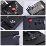 Mini Table Saw,100W Mini Desktop Electric Saw Cutter Speed & Angle Adjustable 16MM Cutting Depth, Seven Speed Adjustable Power Supply,table sawelectrical, mini table saw for crafts Loddery