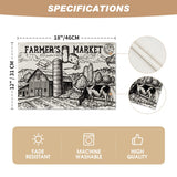 Artoid Mode Tractor Milk Farm Placemats Set of 4, 12x18 Inch Seasonal Autumn Cow House Fall Table Mats for Party Kitchen Dining Decoration Beige Artoid Mode