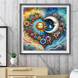 Ekuxom Sun and Moon Diamond Painting Kits for Adults, 5D Diamond Art Kits for Adults Beginners, DIY Diamond Dot Gem Art for Crafts Home Wall Decor Gift 12x12inch Ekuxom