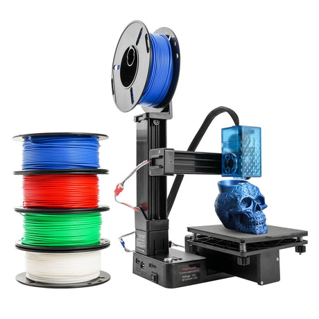Mini 3D Printer for Beginners with 4 Colors PLA Filament, Portable FDM DIY 3D Printing Machine with TF Card Reader, Easy Setup, 0.4mm Nozzle, 1.75mm Filament, 100x100x100mm Print Size kiMing