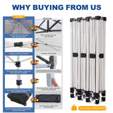 HOTEEL 10x30 Canopy Tent with Walls 10x30 Party Tent, Waterproof Easy Setup Canopy Tent 10x30 with Roller Bag and Weight Bags, Outdoor Pop Up Canopy Tent for Parties,Events,Backyard,Wedding, Black Hoteel