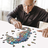 MYS Aurora Wooden Jigsaw Puzzles, Unicorn Seahorse Wood Puzzle 200 Pieces, Unique Shaped Wooden Puzzles for Adults and Kids, Family Game 8.5 x 13.4 Inches Mys Aurora