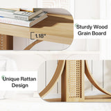 Tribesigns 55 Inches Rattan Console Table, Farmhouse Hallway Table, Wooden Entryway Table, Narrow Long Sofa Table Hallway Foyer Table Behind Couch Table for Living Room, Hallway, Foyer Tribesigns