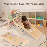 aiwo Pikler Triangle Set 5in1 Montessori Toddler Climbing Toys Indoor, Climbing Toys for Toddlers 1-3 Inside, Baby Climbing Gym Toddler Climber Indoor Playground aiwo