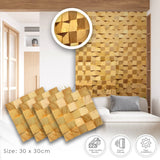 Acepunch 6 Finland Wooden 3D Wall Art Panel Home Decorative Sound Absorbing Dampening Tile Soundproofing Acoustic Music Insulator Noise reduction Studio Room Geometric Style 12x12in AP1234 Acepunch