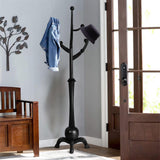 Heavy Duty Coat Rack Freestanding Wood Tree Rack with 8 Hooks, Unique Design Tree Branch-look, Premium Coat Tree Clothes Hanger Stand with Sphere Base for Entryway, Hallway, Bedroom-Load 160lbs Black Bekrvio
