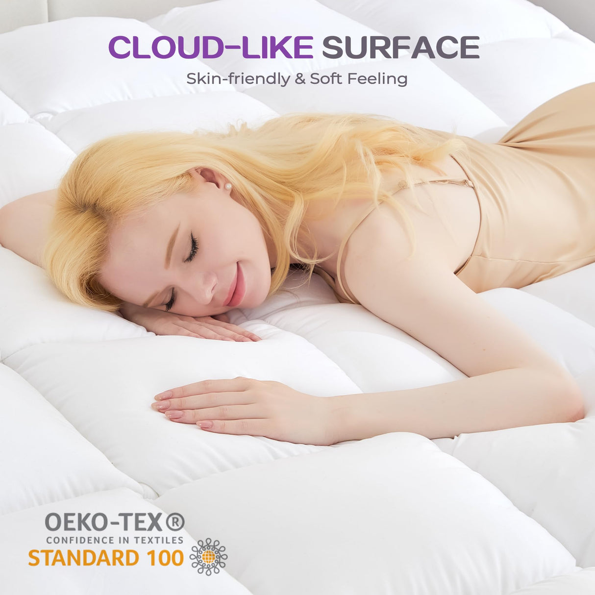 SINWEEK Dual Layer 5 Inch Memory Foam Mattress Topper King Size, 3 Inch Gel Memory Foam Plus 2 Inch 1450 GSM Down Alternative Quilted Pillow Top Mattress Pad Cover, White SINWEEK