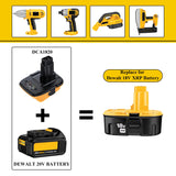 Replace for DeWalt Battery Adapter 18V to 20V DCA1820, Convert 20V Lithium Battery to 18V NiCad & NiMh Battery DC9096 DC9098 DC9099 DW9098 DW9096, with 5V USB Port, for Drills, Sanders and More LONG FIT