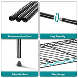 IZEUK 4-Tier Heavy Duty Steel Storage Shelves, Metal Shelf Wire Shelving Rack for Pantry, Kitchen, Garage, or Office Organization (29.5" W x 13.7" D x 47.2" H, 1000LBS, Black) IZEUK