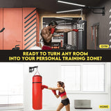 BreeRainz Adjustable Wall Mount Heavy Bag Hanger, Heavy Punching Bag Wall Stand, Boxing Bag Bracket for Home Gym Indoor Outdoor BreeRainz