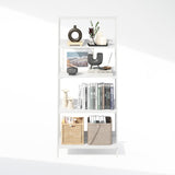 Furinno Ladder Display Shelf, 5-Tier Ladder Shelf, Ladder Bookshelf, Display Storage Shelves, 13 x 23.6 x 53.5, for Living Room, Home Office, White Furinno