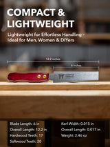 Japanese Flush Cut Saw - 6 Inch Double Edge Pull Saw for Flush Cutting Dowels, Pegs, Wedges - Hardwood Softwood Hand Saw - Small Wood Saw - Temple Tool Co. Temple Tool