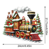 POETRYDRAW DIY Diamond Art Ornament Desktop Kit Christmas Train Tree, Stand Up Acrylic Diamonds Painting Ornament for Adults, 5D Special Diamond Gem Craft Tabletop Placement Board Kit POETRYDRAW