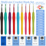 Coopay Crochet Set for Beginners - Ergonomic Soft Grip Metal Crochet Hooks (2mm-6mm) & 19PCS Needles Set with Stitch Markers - Perfect for Arthritic Hands Coopay