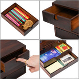 DEAYOU Bamboo Desk Organizer, Bamboo Storage Cabinet Box with 4 Drawer for Letter, Home, 3 Layer, Walnut Color DEAYOU