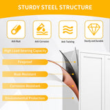 Reegangfa Pantry Cabinet with 2 Doors & 4 Adjustable Shelves & Hooks, 61" Kitchen Storage Cabinets, Utility Metal Storage Cabinet for Home, Living Room, Pantry, Assemble Required (White) Reegangfa