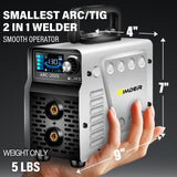 SSIMDER Stick Welder, Welding Machine 110v/220v 130A 2 In 1 Hot Start/ARC Force/LIFT TIG Welding Machine, Mini Portable ARC200S Small Anti-Stick Welder with Smart LCD IGBT Digital Welder S SIMDER