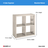 ClosetMaid 4550 Decorative Open Back 4-Cube Storage Organizer, Bleached Walnut ClosetMaid