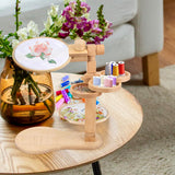Embroidery Hoop Stand, Rotated Wooden Embroidery Holder Adjustable Rotatable Cross Stitch Stand for Embroidery Sewing Needlework Projects (Embroidery Hoop Not Included) Gosknor