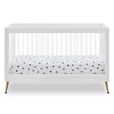 Delta Children Sloane 4-in-1 Acrylic Convertible Crib - Includes Conversion Rails, Bianca White w/Melted Bronze Delta Children