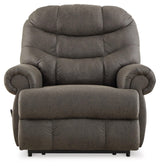 Signature Design by Ashley Camera Time Classic Tufted Faux Leather Zero Wall Recliner, Gray Signature Design by Ashley