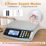 Food Scale 88lb/40kg Large Digital Kitchen Scale 0.05oz/1g with Price Computing Commercial Scale 304 Stainless Steel gram Scale for Baking Cooking Meat Restaurant ，USB or AA Battery(Included) RUJIXU