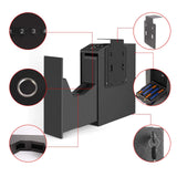 Biometric Slider Handgun Gun Safe for Nightstand, Desk, Bed Side,Truck - Auto Sliding Door Hand Gun Safe for Pistol -with Fingerprint, PIN Code, KEY Access LANGGER V