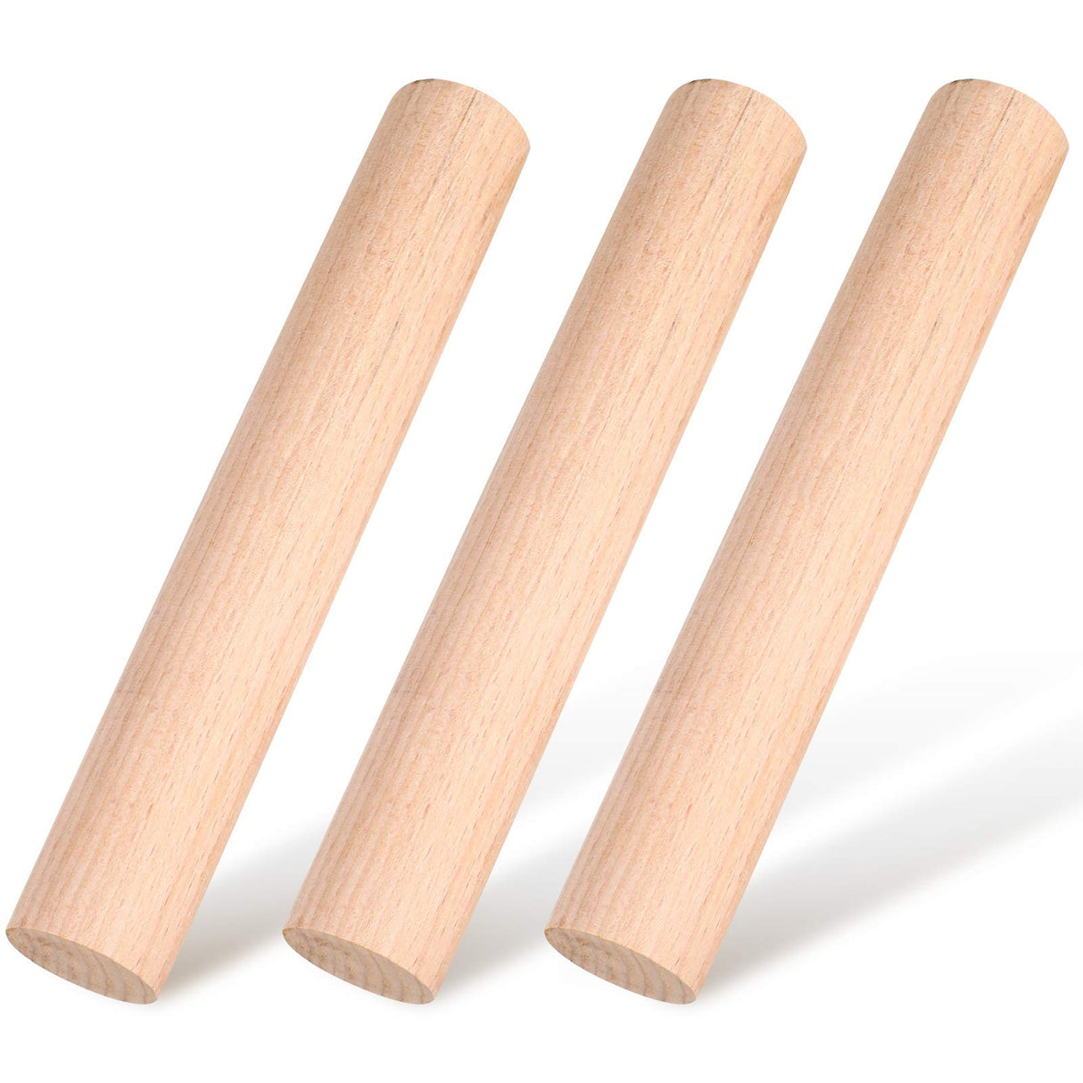 Small Wooden Rolling Pin, Dumpling Dough Roller Wooden Mini Rolling Pins Kitchen Utensil Tool for Fondant, Pasta, Bread, Pastry, Cookies, Pizza, Pie, Cylinder Style, 6.3 Inch (3 Pieces) Patelai