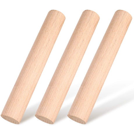 Small Wooden Rolling Pin, Dumpling Dough Roller Wooden Mini Rolling Pins Kitchen Utensil Tool for Fondant, Pasta, Bread, Pastry, Cookies, Pizza, Pie, Cylinder Style, 6.3 Inch (3 Pieces) Patelai