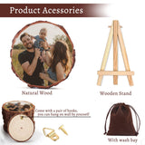 EAQ Custom Photo Printing on Wood Slice Personalized Picture Frame Album, Customized Picture Wood Frames with Bracket Wooden Craft Ornaments Gifts EAQ