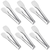 Serving Tongs Kitchen Tongs,Buffet Tongs, Stainless Steel Food Tong Serving Tong,small tongs 6 Pack (7 Inch) JXHAPY