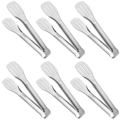 Serving Tongs Kitchen Tongs,Buffet Tongs, Stainless Steel Food Tong Serving Tong,small tongs 6 Pack (7 Inch)