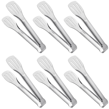 Serving Tongs Kitchen Tongs,Buffet Tongs, Stainless Steel Food Tong Serving Tong,small tongs 6 Pack (7 Inch) JXHAPY