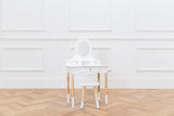 Le Toy Van - Wooden Vanity Table with Vanity Mirror and Vanity Chair - Bedroom Furniture - Victorian Style Oval Dressing Table Mirror - Desk with Le Toy Van