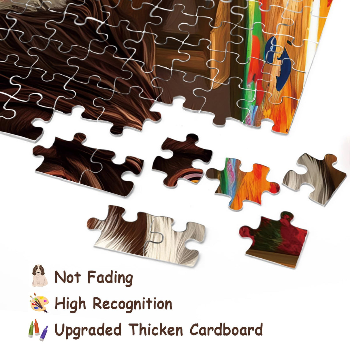 Puppy Painting Puzzle for Adults 1000 Pieces, Funny Dog Jigsaw Puzzle, Cute Animal Puzzle BBOLDIN