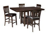 Signature Design by Ashley Haddigan Traditional Rectangular 36" Counter Height Dining Extension Table, Dark Brown Signature Design by Ashley