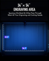 OMTech Pro 150W Hybrid Laser Machine, 34x54 Laser Cutter and Engraver Machine for Metal Acrylic Wood Cutting, Laser Engraver Machine with Autofocus and 4 Way Pass Through Doors, Windows Compatible OMTech