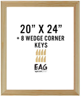 Bliss Solid Wood Stretcher Bar DIY Kit 3/4" Deep with Plastic Keys for Canvas Art or Needlepoint,20"x24" Epic Art Group