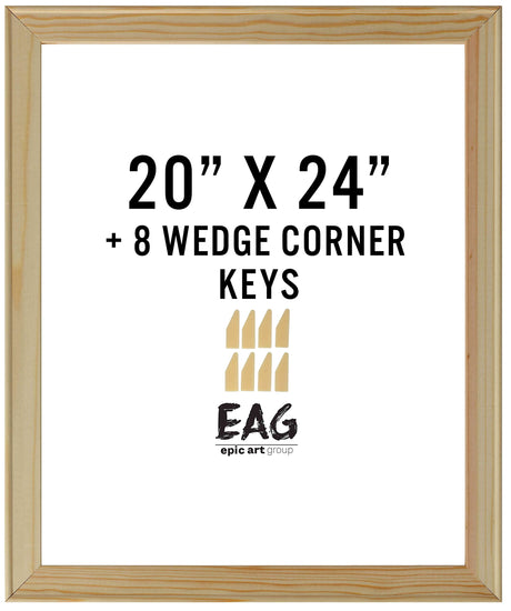 Bliss Solid Wood Stretcher Bar DIY Kit 3/4" Deep with Plastic Keys for Canvas Art or Needlepoint,20"x24" Epic Art Group