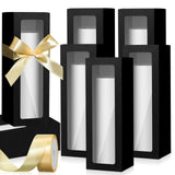 Honoson 24 Pcs Gift Boxes for Sublimation Tumblers Transparent Gift Box with Ribbon for 12oz, 20oz, 30oz Heat Press Sublimation Blanks Skinny Cup for Shipping Gift Wrapping (Black) Honoson