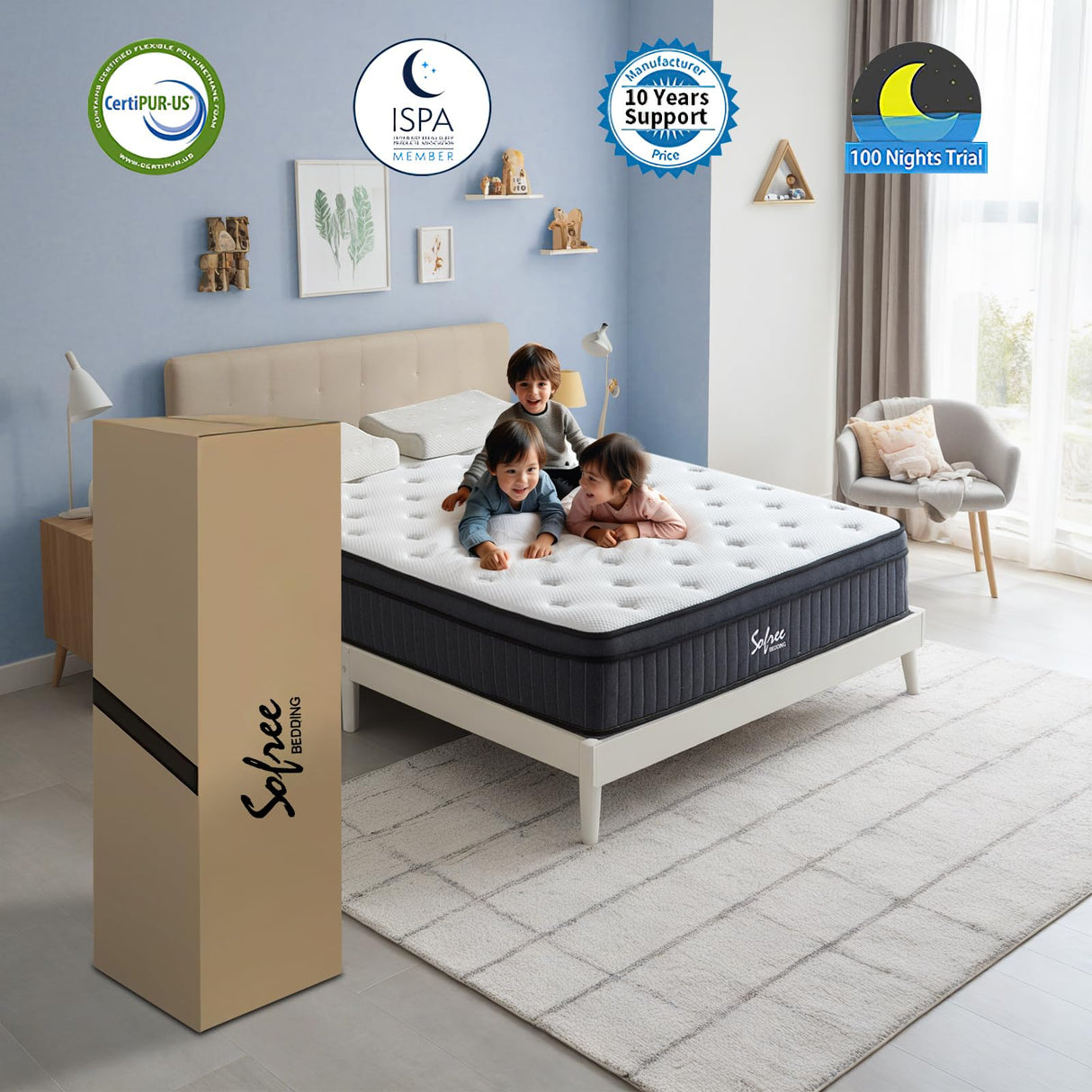 sofree bedding Full Size Mattresses, 12 Inch Memory Foam Hybrid Mattress, Pocket Spring Full Mattress in a Box for Motion Isolation, Strong Edge Support, Pressure Relief, Medium Firm, CertiPUR-US sofree bedding